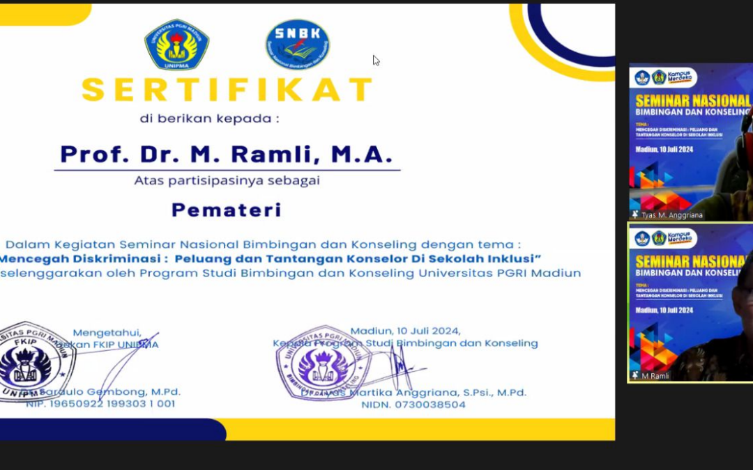 Seminar untuk Kesetaraan: “Pencegahan Diskriminasi: Peluang dan Tantangan Konselor Sekolah Inklusif”